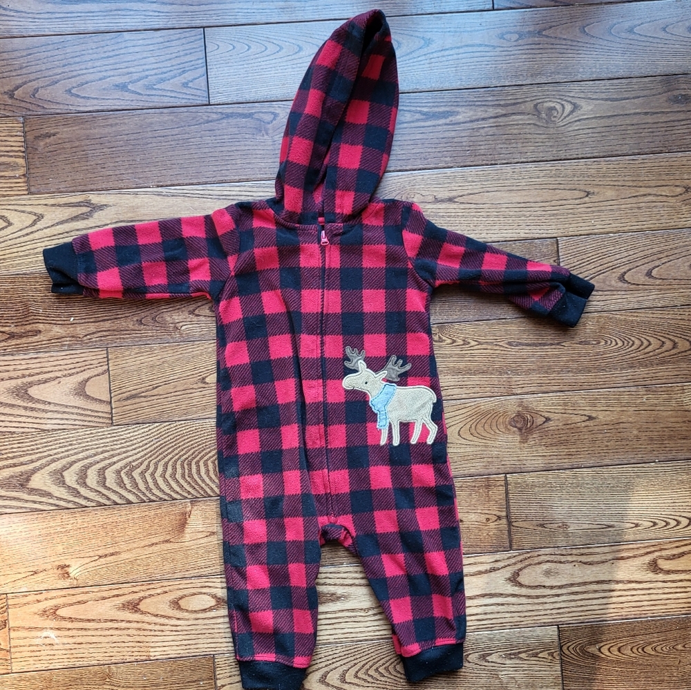🚨3/$10 Hooded Buffalo Plaid Jumpsuit